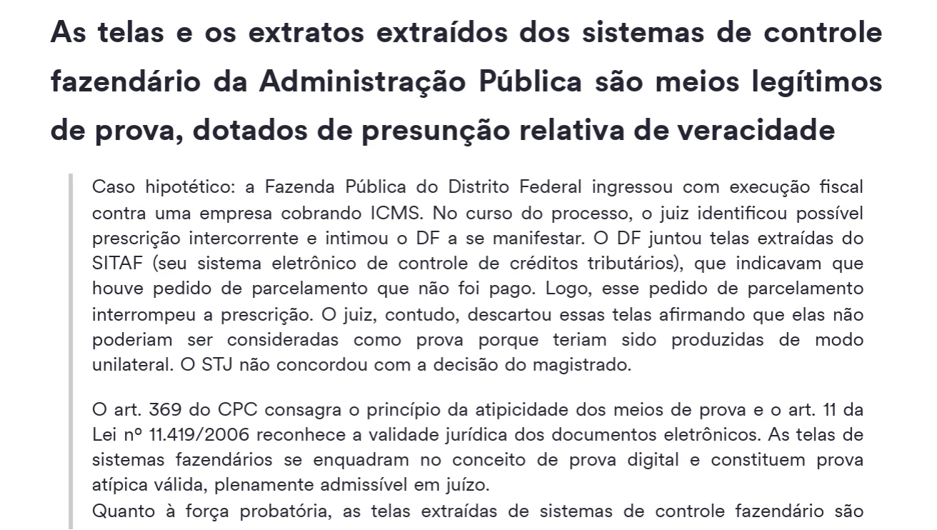 Exemplo do material de jurisprudência comentada