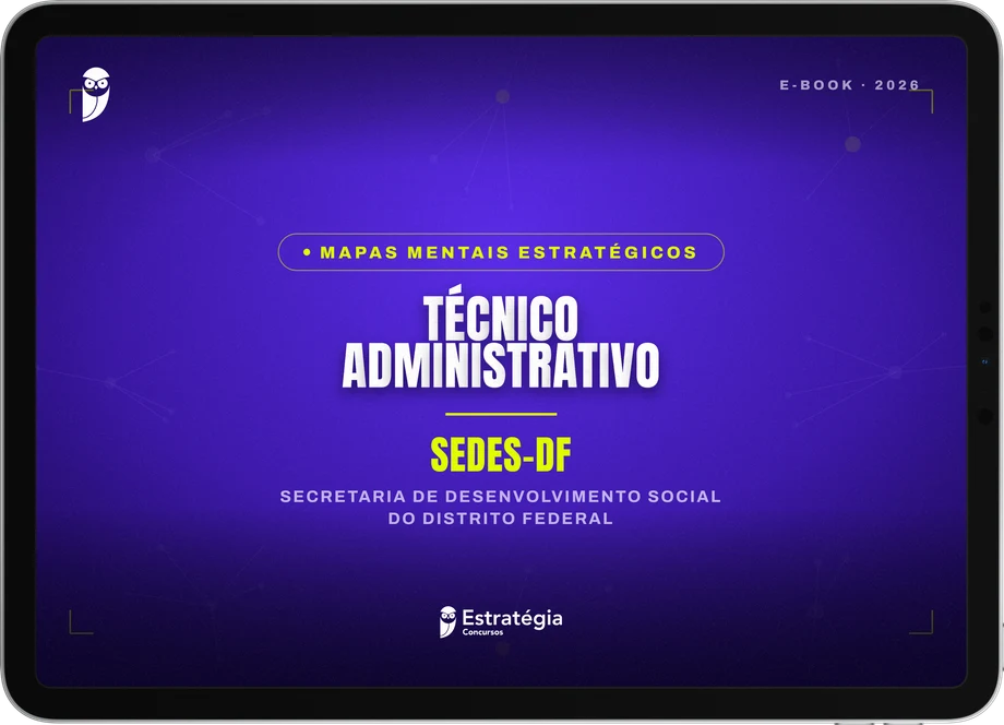 Capa do e-book Mapas Mentais Estratégicos - SEDES DF - Técnico Administrativo