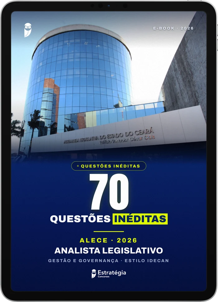 Capa do e-book ALECE - Analista Legislativo - Gestão e Governança - 70 Questões Inéditas - Estilo IDECAN