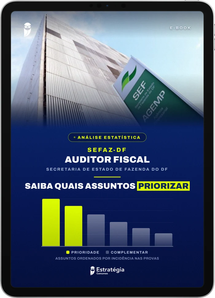 Capa do e-book Análise Estatística - SEFAZ DF - Saiba quais assuntos priorizar
