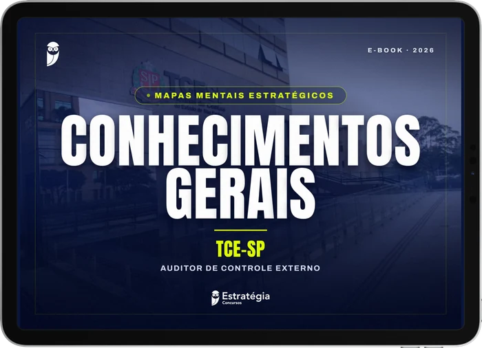 Capa do e-book Mapas Mentais Estratégicos - TCE SP - Auditor de Controle Externo - Conhecimentos Gerais