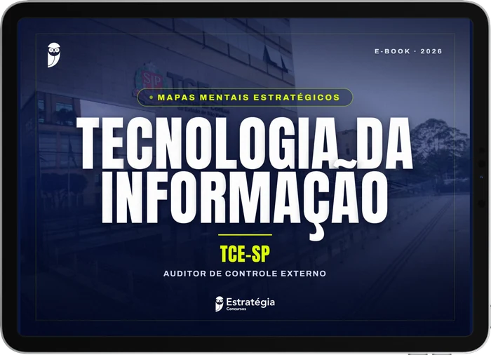 Capa do e-book Mapas Mentais Estratégicos - TCE SP - Auditor de Controle Externo - Tecnologia da Informação