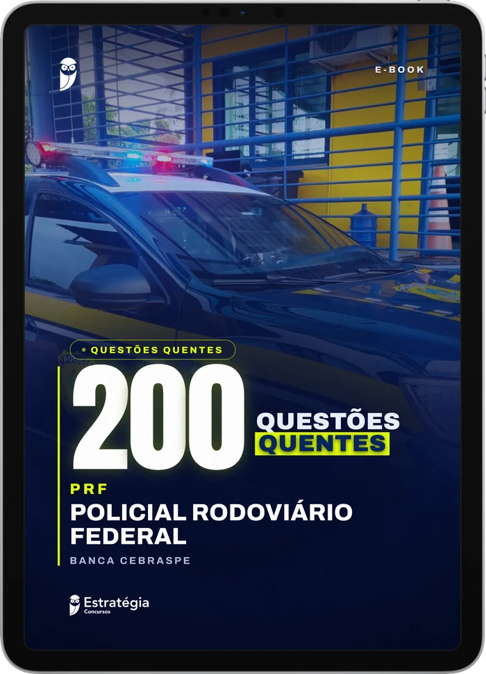 Capa do e-book PRF - 200 Questões Quentes do Cebraspe