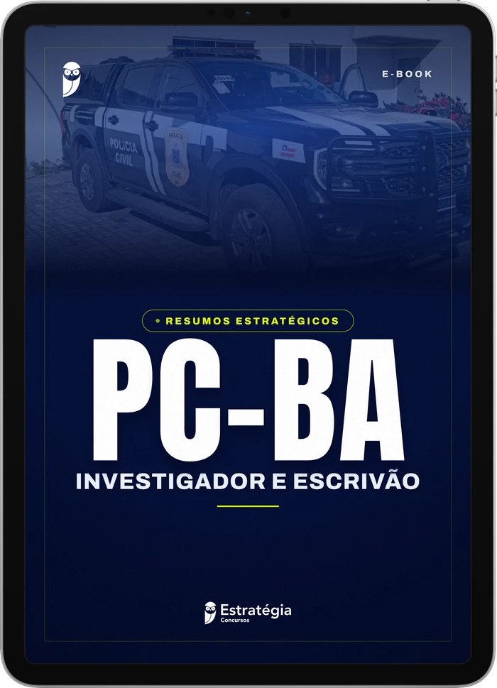 Capa do e-book Resumos Estratégicos - PC BA - Investigador e Escrivão