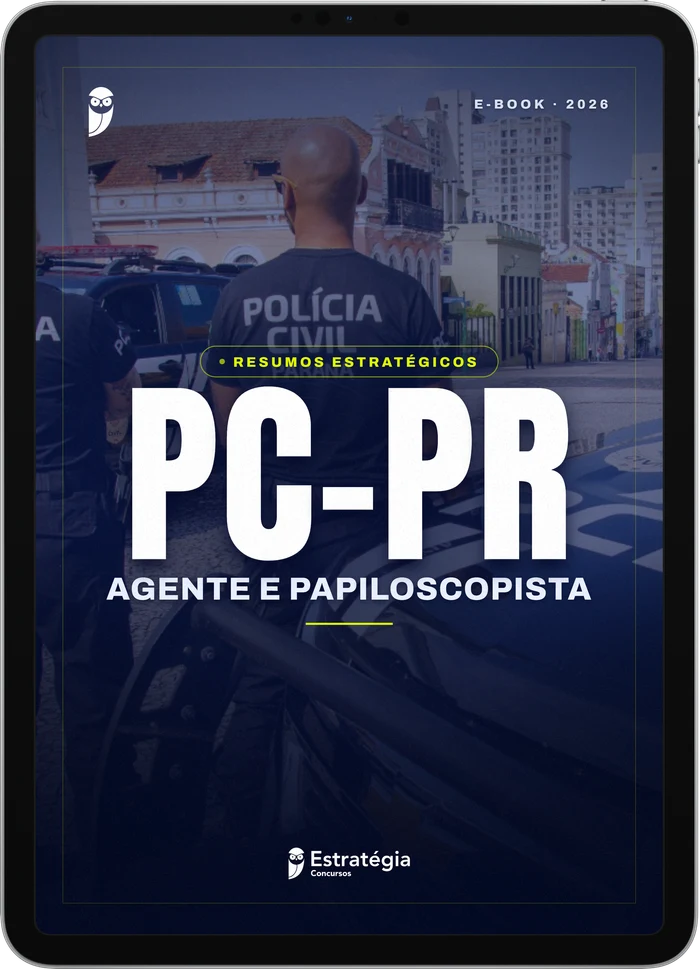 Capa do e-book Resumos Estratégicos - PC PR - Agente e Papiloscopista