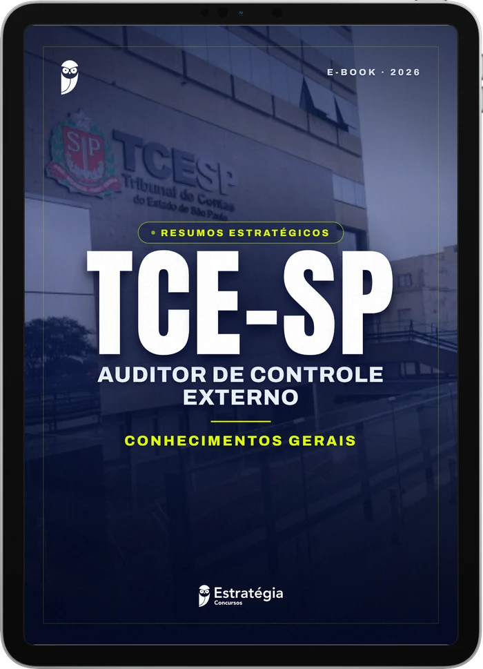 Capa do e-book Resumos Estratégicos - TCE SP - Conhecimentos Gerais