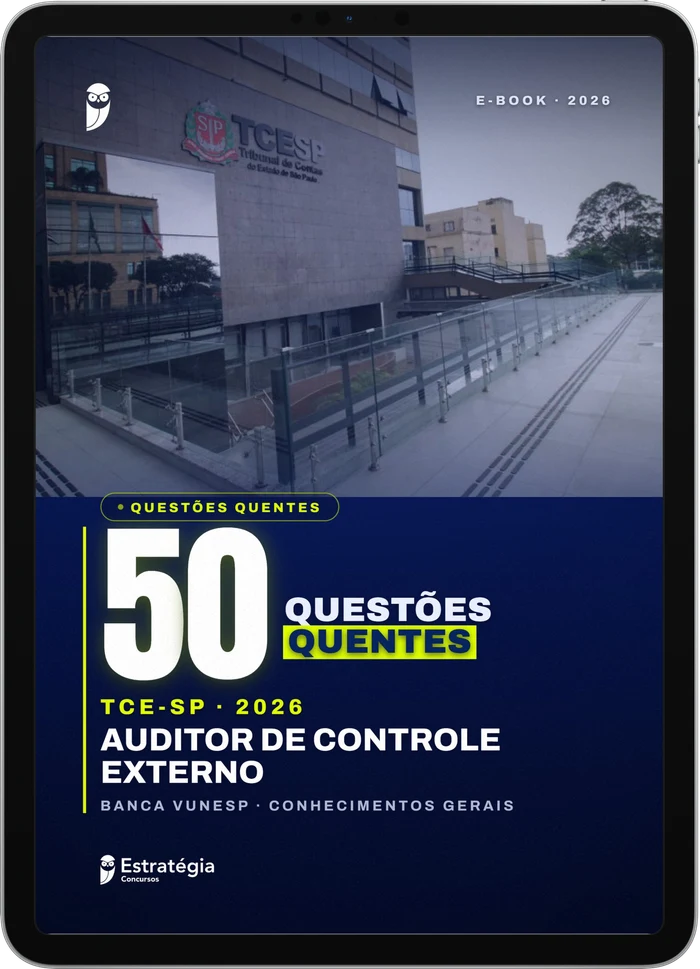 Capa do e-book TCE SP - 50 Questões Quentes da VUNESP - Conhecimentos Gerais