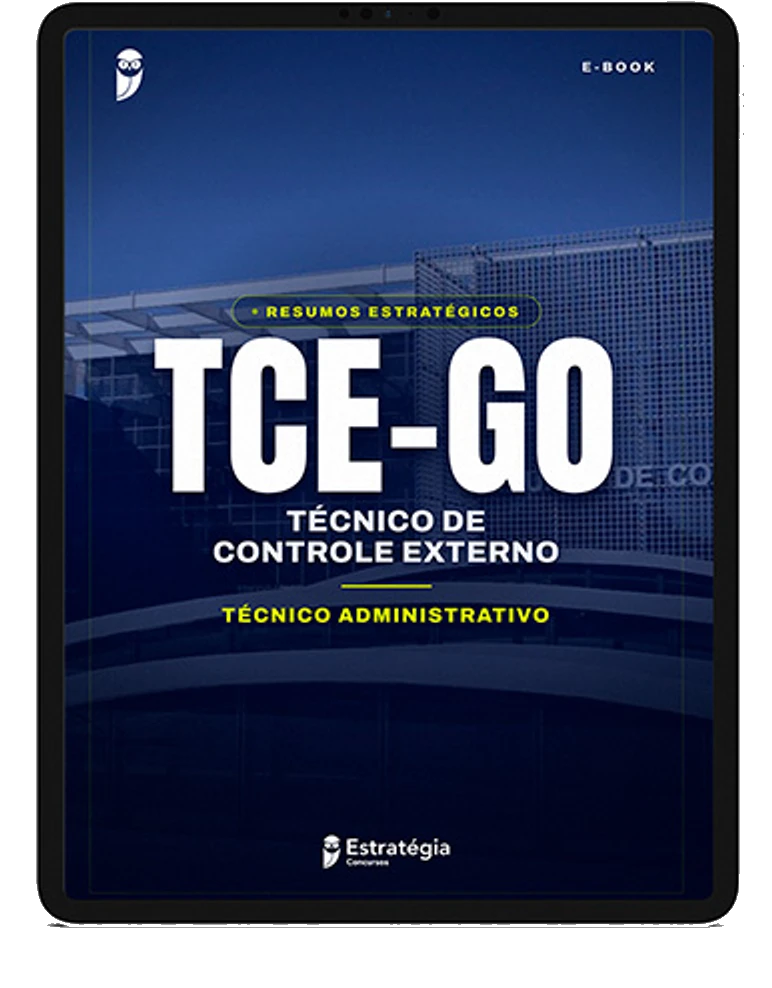 Capa do e-book Resumos Estratégicos - TCE-GO - Técnico de Controle Externo - Técnico Administrativo