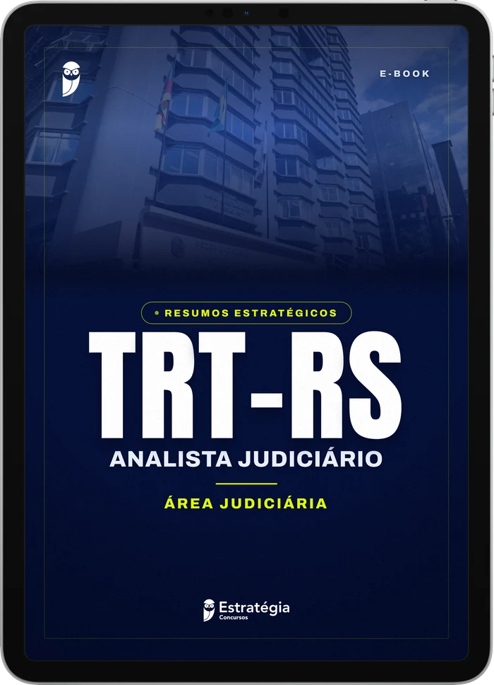 Capa do e-book Resumos Estratégicos - TRT RS - Analista Judiciário - Área Judiciária