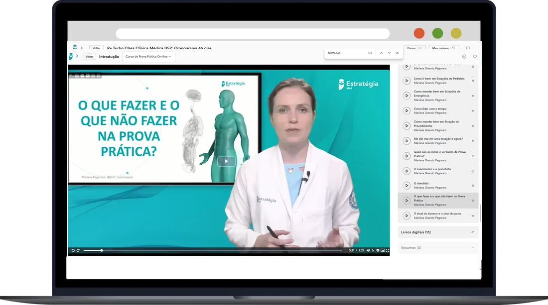 Curso Prova Pratica On-Line na plataforma Estrategia MED