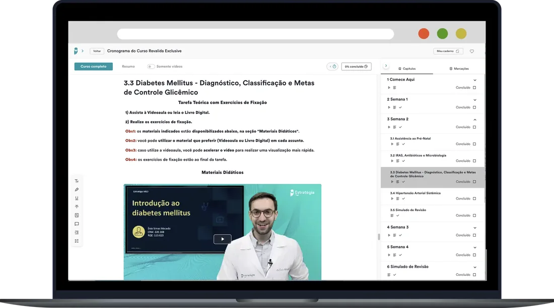 Curso Revalida Exclusive na plataforma Estrategia MED