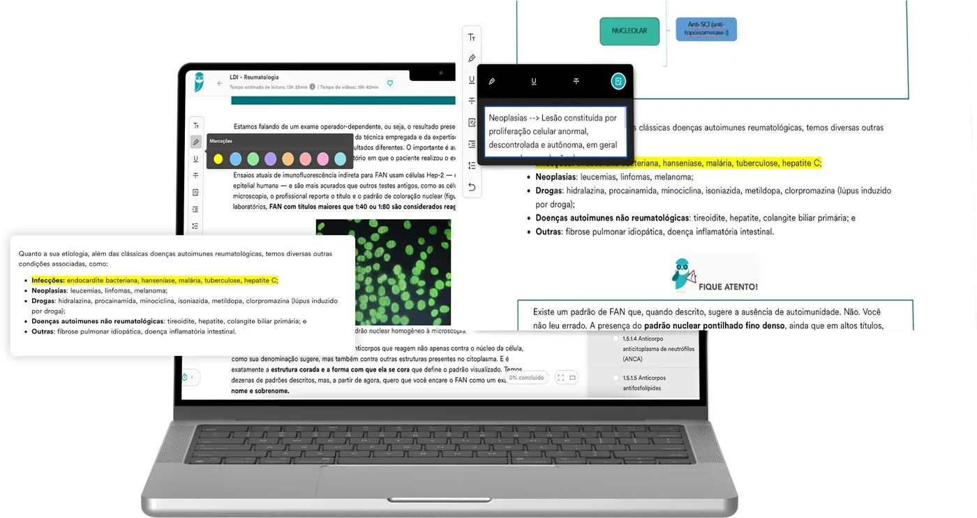 Livro digital interativo na plataforma do Estratégia MED