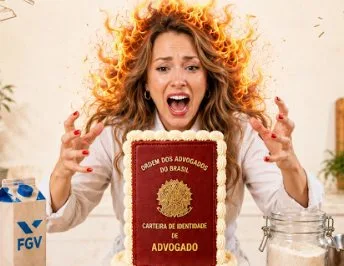 Candidata em desespero segurando a carteira da OAB