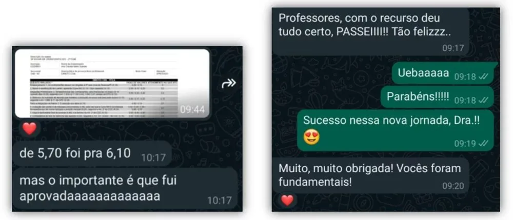 Depoimento: nota subiu de 5,70 para 6,10 e aprovação
